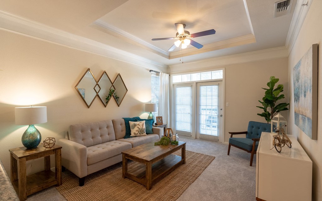 Living room at The Park at Monterey Oaks, Austin, Texas